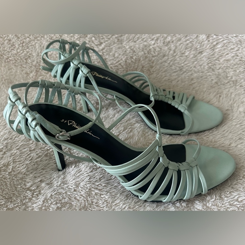 3.1 Phillip Lim Mint Green Strappy Heeled Sandals